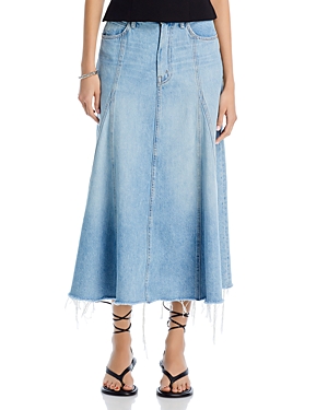 Shop Mother The Full Swing Denim Maxi Skirt In I'm With The Band
