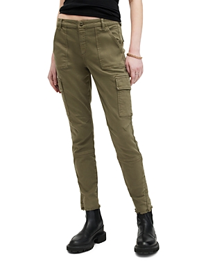 Shop Allsaints Duran Skinny Cargo Pants In Khaki Green