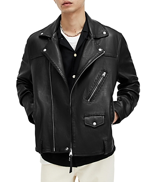 Shop Allsaints Warner Leather Biker Jacket In Black