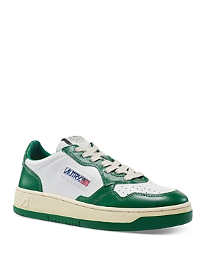 Shop Autry Women's Medalist Low Top Sneakers In White/green
