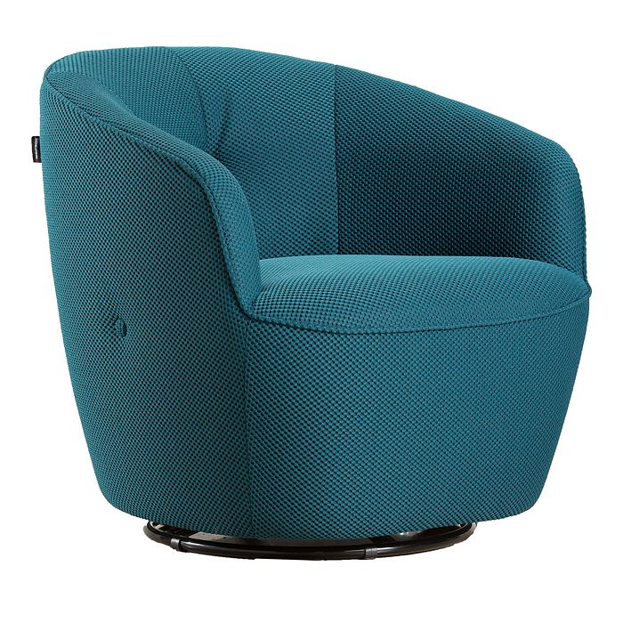 Giuseppe Nicoletti Maglia Swivel Chair In Texture 3d-8349-1 Petrolio
