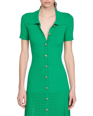 sandro lorel midi dress Lace pleated midi dress