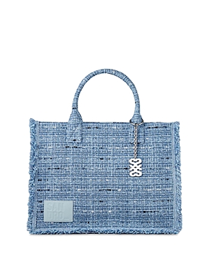 Sandro Bleus Kasbah Large Tweed Tote Bag In Blue