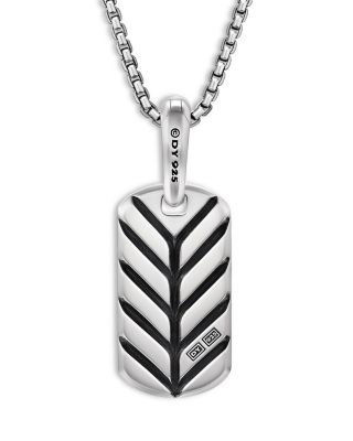 Men's Chevron Tag in Sterling Silver with American Turquoise, 21mm