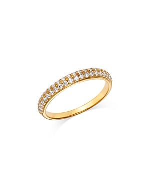 Shop Bloomingdale's Diamond Pave Double Row Band In 14k Yellow Gold, 0.35 Ct. T.w.