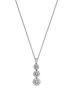 Shop Bloomingdale's Diamond Round & Baguette Starburst Trio Pendant Necklace In 14k White Gold, 0.45 Ct. T.w.