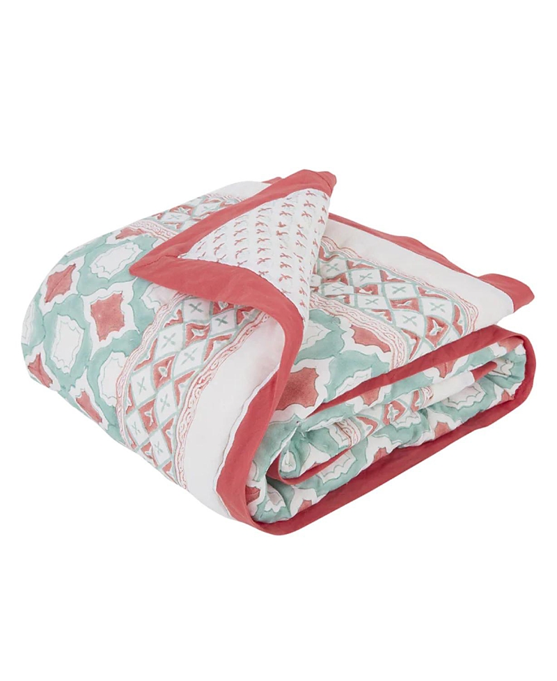 Malabar Baby Handmade Crib Quilt In Miami (teal Pink)