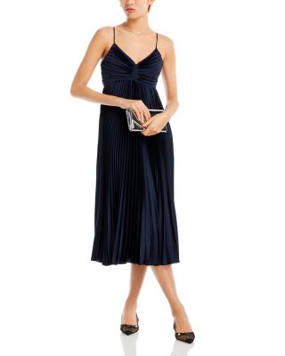 LIKELY - Asra Pleated Satin Midi Dress