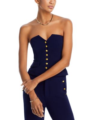 Aqua Strapless Sailor Top - Exclusive