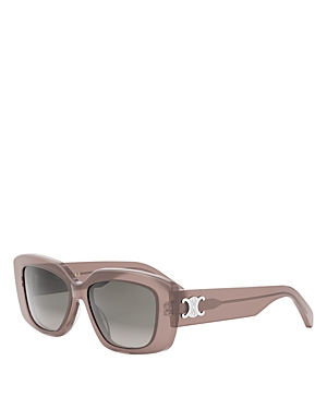 Shop Celine Triomphe Geometric Sunglasses, 55mm In Brown/gray Gradient