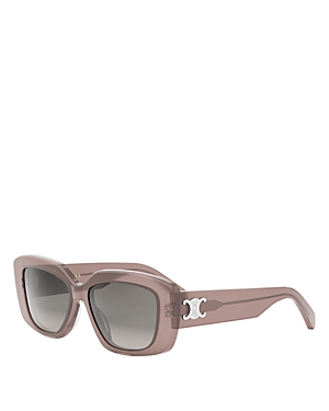 Celine Triomphe Geometric Sunglasses, 55mm In Brown/gray Gradient