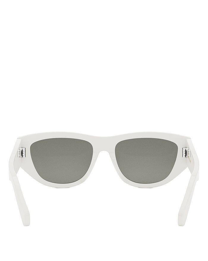 Shop Celine Monochroms Cat Eye Sunglasses, 55mm In White/gray Solid