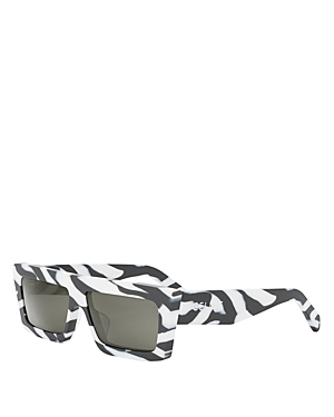 Celine Monochroms 57mm Rectangular Sunglasses In Multi/gray Solid