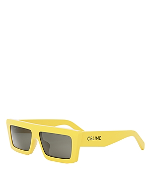Shop Celine Monochroms Geometric Sunglasses, 57mm In Yellow/gray Solid