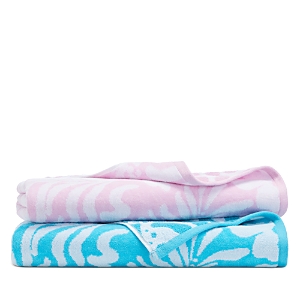 Aqua Floral Beach Towel - 100% Exclusive In