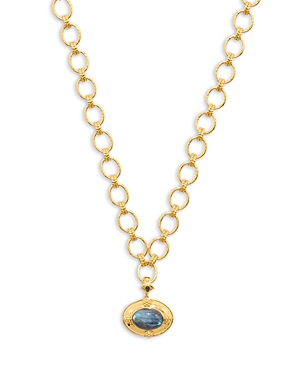 Cleopatra Blue Labradorite Pendant Necklace, 16