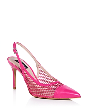 Shop Aqua Women's Pointed Toe Mesh Black High Heel Slingback Pumps - 100% Exclusive In Pink