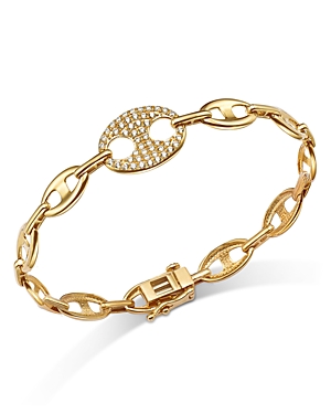 Shop Bloomingdale's Diamond Pave Mariner Link Bracelet In 14k Yellow Gold, 0.50 Ct. T.w.