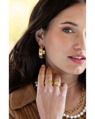 Berry Classic Medium Hoop Earrings in 18K Gold Plated 