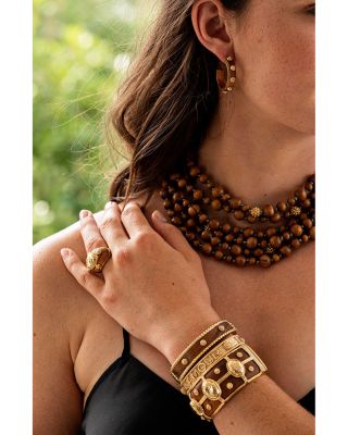 L'Amour Toujour Hinged Bangle Bracelet in 18K Gold Plated