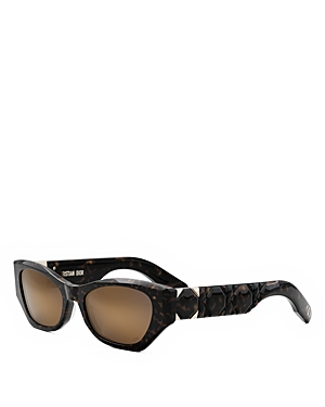 Shop Dior Lady 95.22 B1i Mirrored Butterfly Sunglasses, 53mm In Havana/brown Mirrored Solid