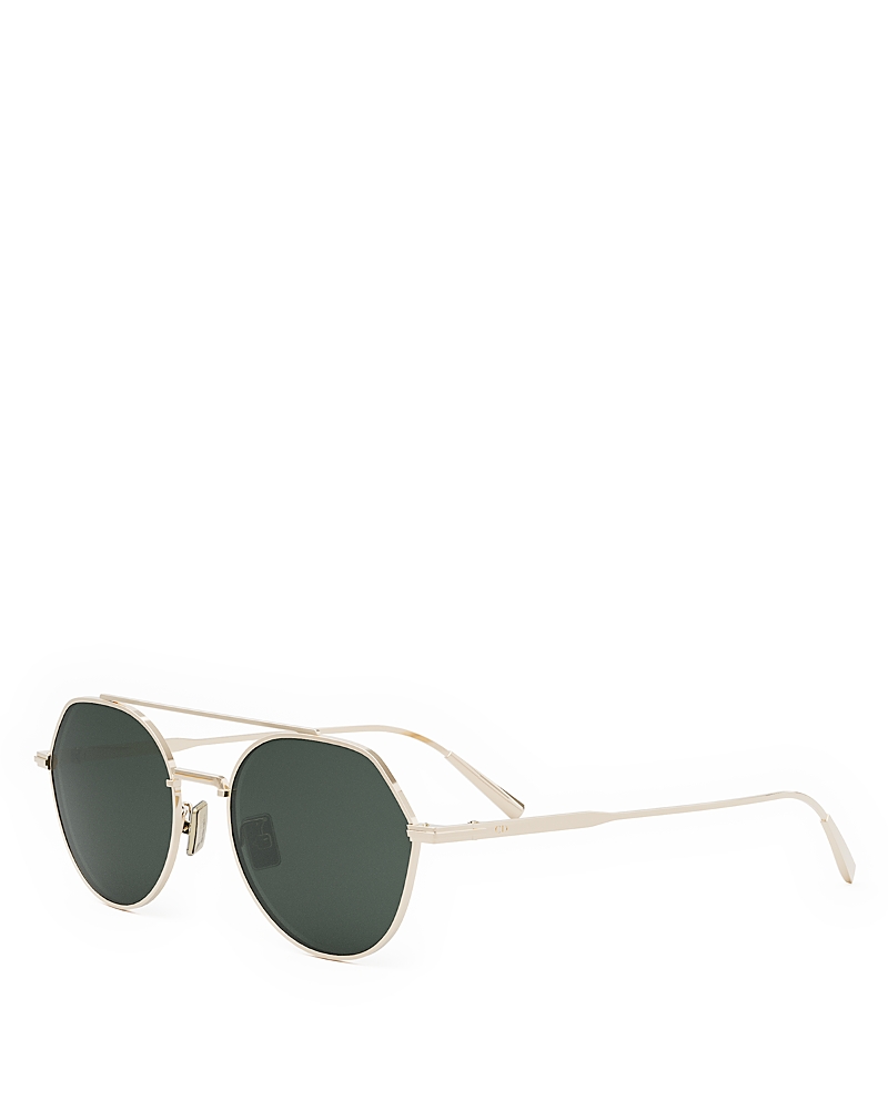 Dior The Blacksuit R6u 54mm Geometric Sunglasses In Gold/green Solid