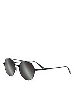 Shop Dior Blacksuit R6u Mirrored Geometric Sunglasses, 54mm In Black/gray Mirrored Solid