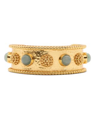 Capucine De Wulf - Berry & Jade Cuff Bracelet in 18K Gold Plated