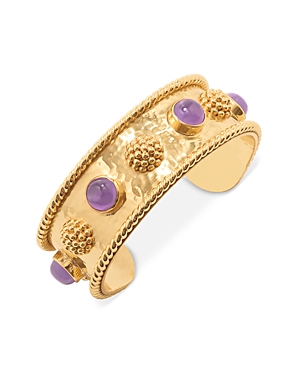 Capucine De Wulf Berry & Jade Cuff Bracelet in 18K Gold Plated