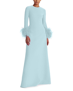 Shop Safiyaa Renalla Long Dress In Pale Blue