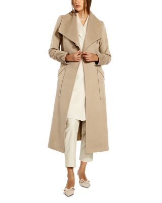 Wide Collar Long Wrap Coat