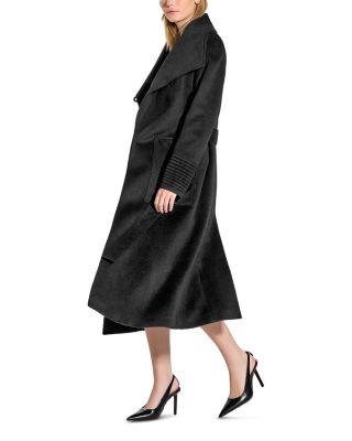 Wide Collar Long Wrap Coat