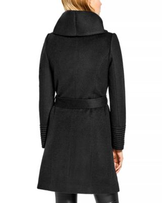 Hooded Mid Length Wrap Coat