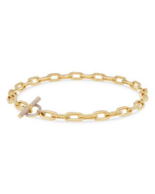 18K Yellow Gold DY Madison&reg; Diamond Chain Link Necklace, 18"