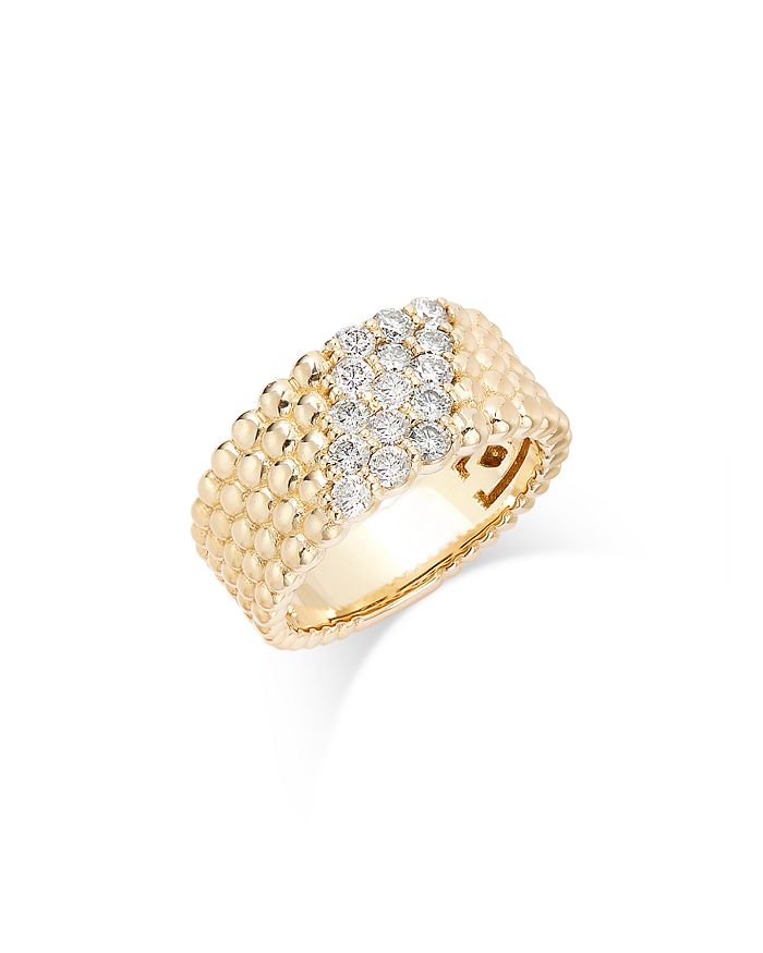 Bloomingdale's Diamond Cluster Beaded Statement Ring in 14K Yellow Gold