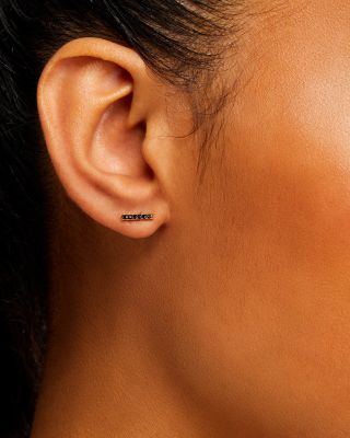 Bloomingdale's Black Diamond Bar Stud Earrings in 14K Yellow Gold, 0.10 ct.t.w.