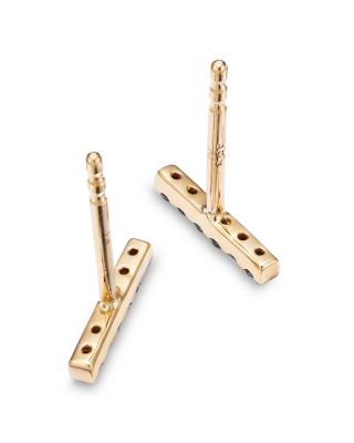 Bloomingdale's Black Diamond Bar Stud Earrings in 14K Yellow Gold, 0.10 ct.t.w.