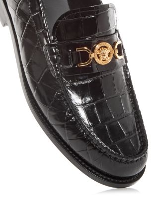 Men's Medusa '95 Croc Embossed Slip On Loafers