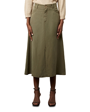 Gerard Darel Douria Midi Skirt In Khaki Green