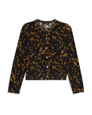 Theory Regal Merino Wool Tortoiseshell Cardigan | Bloomingdale's