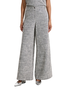 Theory Tweed Wide-leg Cargo Pants In Black Multi