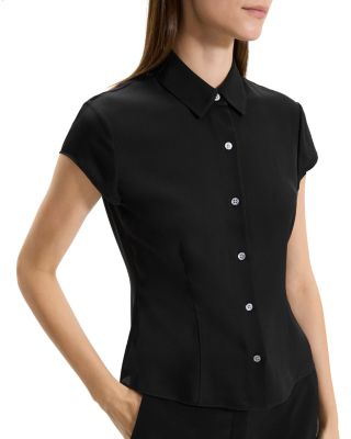 Silk Cap Sleeve Shirt
