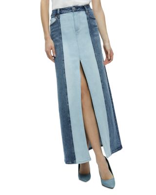 Alice and Olivia - Rye Two Tone Maxi Denim Skirt