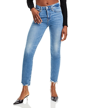 FRAME LE HIGH RISE STRAIGHT ANKLE JEANS IN JETTY MODE