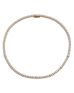 Nadri Cubic Zirconia & Imitation Pearl Tennis Style Collar Necklace, 16 In Gold