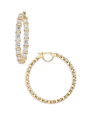Shop Nadri Gwen Cubic Zirconia Hoop Earrings In 18k Gold Plated