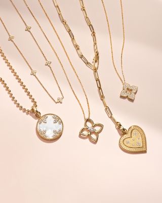 [Golden dew] 韓国☆18K Gold☆Verona in Love 2C Necklace 18K YELLOW GOLD LOVE IN VERONA DIAMOND FLOWER NECKLACE