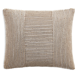Shop Donna Karan Home Block Bead Decorative Pillow, 16 X 20 In Linen