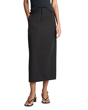 Shop Vince Straight Fit Midi Skirt In Black