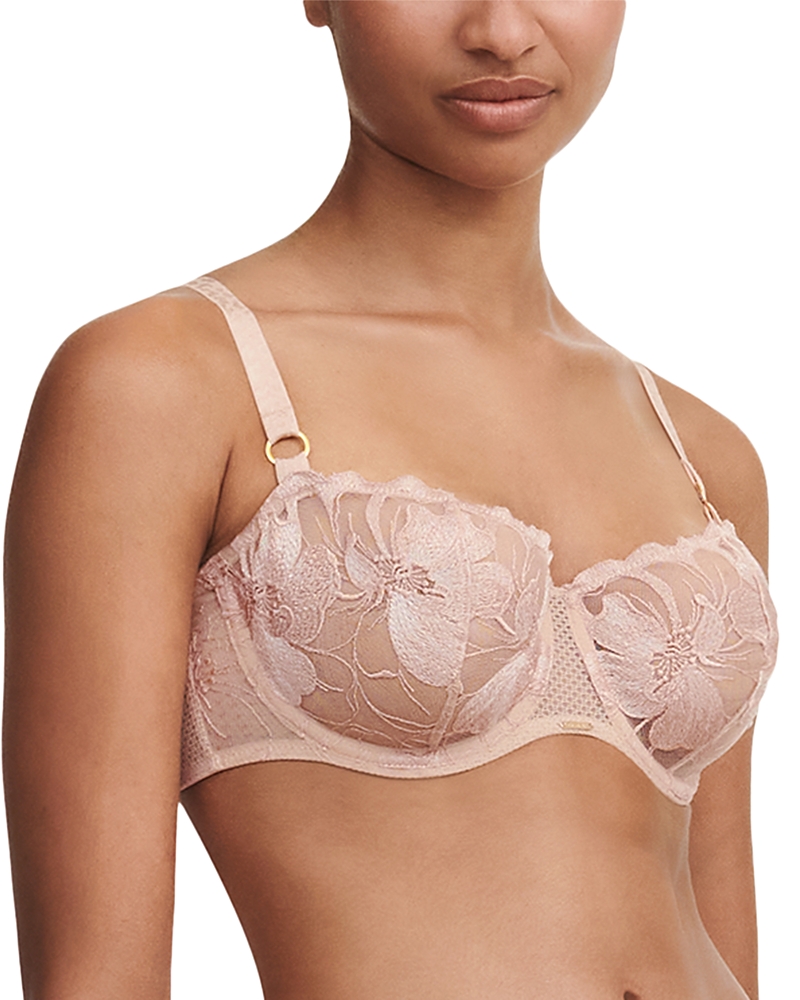 Shop Chantelle Fleur Demi Bra In Sugar
